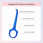 Blue PUL aligner tool shown on a diagram layout with measurements and labeled features on a pastel background.