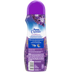 Rear view of Purex Crystals Fresh Lavender Fields bottle showing label text, usage icons, and product information panel