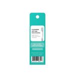 Back of Quip brush head packaging showing compatibility note, recycling message, and barcode on teal panel