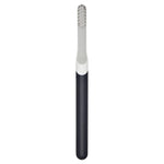 Full-length Quip charcoal toothbrush shown vertically with grey head and charcoal handle on white background