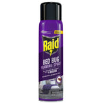 Single purple Raid Bed Bug Foaming Spray can with black cap and product labeling on white background