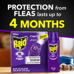 Raid Flea Fogger packaging and can displayed with headline "Protection from Fleas lasts up to 4 months"