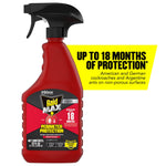 Red Raid Max perimeter protection spray bottle with black trigger and yellow callout reading up to 18 months of protection