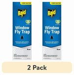 Two vertical Raid Window Fly Trap product boxes side-by-side on white background with small '2 Pack' label below.