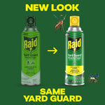 Graphic comparison showing old and new Raid Yard Guard can designs with text 'NEW LOOK' and arrow