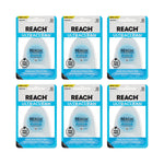 Six REACH Ultraclean mint dental floss blister packs arranged in two rows on a white background