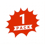 Red starburst graphic reading '1 PACK' on a white background, used as a pack-size callout