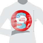 Graphic showing a red compartment plate overlaid on a person silhouette with a 10-inch height callout