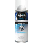 Tall product shot of Refresh Your Car Lightning Bolt aerosol can with clear cap, front-facing on white background.