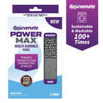 Boxed Rejuvenate PowerMax multi-surface pads value pack with visible mop pad through window and product branding