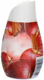 Rear-side view of a Renuzit Blissful Apple & Cinnamon gel air freshener cone with apple and cinnamon design