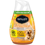 Renuzit Clean Citrus Pet gel air freshener bottle with citrus imagery and pet icon on front label