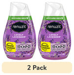 Two Renuzit Lovely Lavender gel air freshener containers side-by-side with a "2 Pack" label beneath