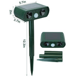 Repeller with stake and disassembled pole pieces, dimensions marked for height and top panel size