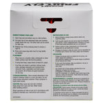 Back of the RESCUE fruit fly trap box with bilingual directions, placement and safety text