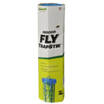 Tall rectangular retail packaging for RESCUE! Indoor Fly TrapStik with green and white design and product image