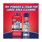 Promotional image showing two Resolve Pet Expert large-format containers on a red background with headline text