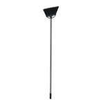 Full-length Reynera broom with gray handle and black angled bristles on a plain white background.