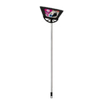 Full-length Reynera broom with long gray handle and black angled bristle head on a white background.