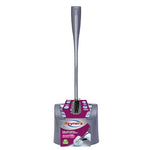 Grey Reynera plastic toilet bowl brush standing in matching caddy with product label on the caddy