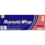 Reynolds Wrap Everyday aluminum foil retail box showing brand logo and 400 sq ft callout