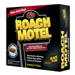 Front view of Roach Motel retail box with prominent yellow logo and Black Flag branding.