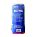 Wrapped pack of Robtec multi-grade steel wool with a blue label reading 'STEEL WOOL' and visible product text