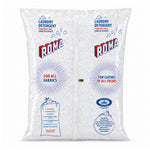 Rear view of Roma powder detergent twin pouch showing back panel text, small icons and product instructions