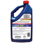 Back label of a blue Roto-Rooter bottle showing usage directions, warnings and product information