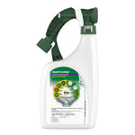 Back view of Roundup For Lawns spray bottle showing usage infographic and label details