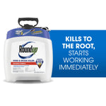 White Roundup Pump 'N Go 2 weed and grass killer sprayer unit against white and blue graphic background