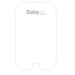 White refill glue card with a subtle Safer Home logo at the top on a plain white background