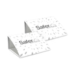 Two white Safer Home branded foldable pantry pest traps shown on white background in staged product-only image