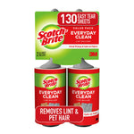 Scotch-Brite Everyday Clean lint roller value pack two-pack on green and red header card labeled 130 easy tear sheets
