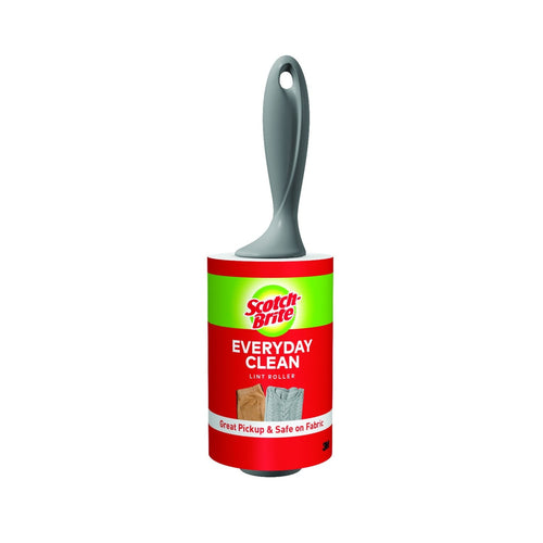 Single Scotch-Brite Everyday Clean lint roller with gray handle and red-green branded label on white background