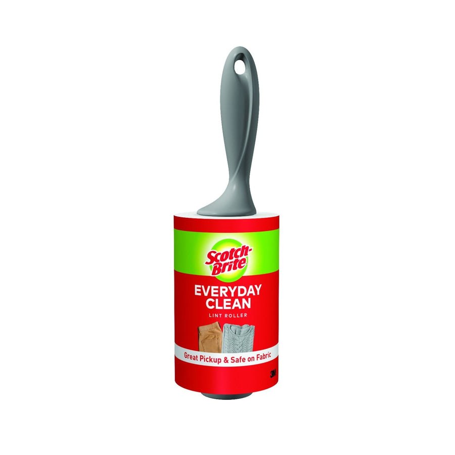 Single Scotch-Brite Everyday Clean lint roller with gray handle and red-green branded label on white background