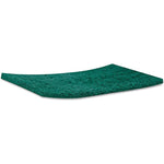 Single green rectangular scouring pad shown at a slight angle on a white background
