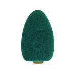 Single green heavy-duty scouring dishwand refill head shown on white background with plastic attachment tab visible