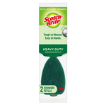 Single retail blister pack showing a Scotch-Brite heavy duty green dishwand refill head