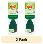 Two Scotch-Brite heavy duty green scrub refill heads shown in their retail packaging