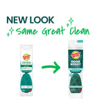 Graphic announcing new look with older and new Scotch-Brite Odor Resist dishwand refill packaging side-by-side