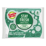 scotch-brite stay fresh heavy duty scrub dots sponges 6-pack in clear plastic packaging