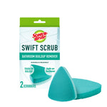 Scotch-Brite Swift Scrub packaging with two teal triangular scrubbers shown on white background