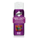 Single purple can of Scotchgard Fabric Crafts Water Shield with clear cap and label showing a colorful woven bag.