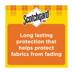 Scotchgard logo over orange panel reading 'Long lasting protection that helps protect fabrics from fading'