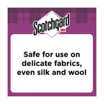 Scotchgard branded panel stating the product is safe for delicate fabrics including silk and wool.