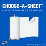 Choose-A-Sheet graphic showing a paper towel roll on a stand and a sheet illustration against blue background