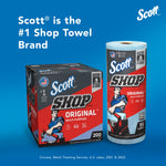 Marketing image showing Scott Shop towels next to text claiming it is the '#1 Shop Towel Brand'