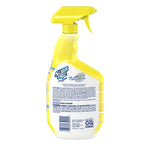 Rear view of yellow Scrub Free spray bottle showing back label, directions, and barcode on white background