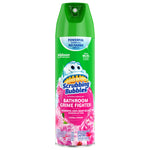 Front-facing aerosol can of Scrubbing Bubbles Bathroom Grime Fighter in Floral Fusion with brand logo and floral graphics